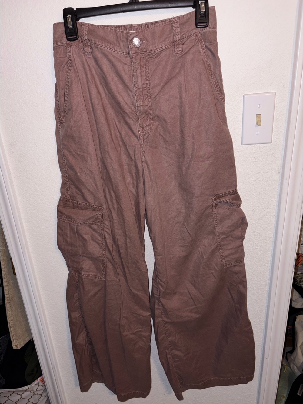Garage women’s wide leg Cargo Pants in Taupe Brown